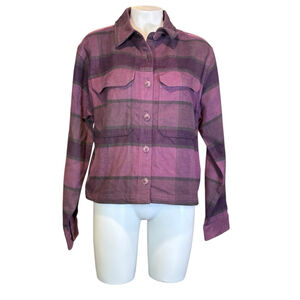 Women's The North Face Plaid Shirt Jacket Size M Purple Gray